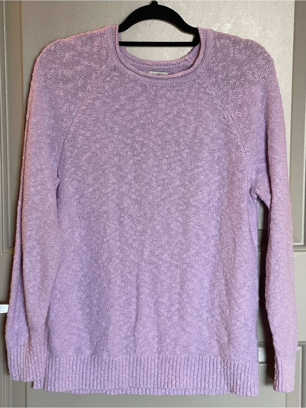 L.L. Bean Lavender cotton lightweight textured sweater Large